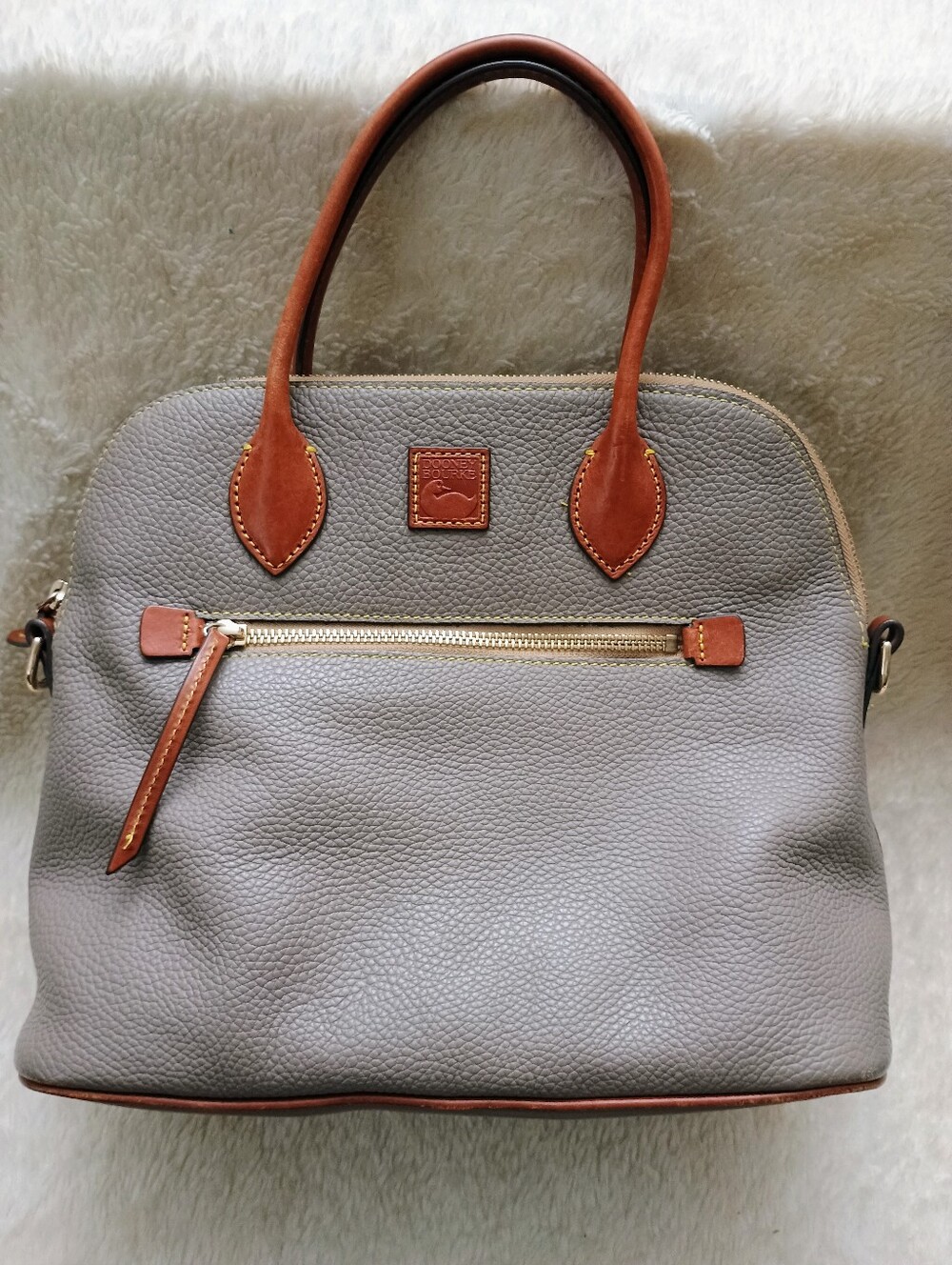 Dooney & Bourke Pebble Grain Domed Satchel & Matching Continental Wallet Set - T